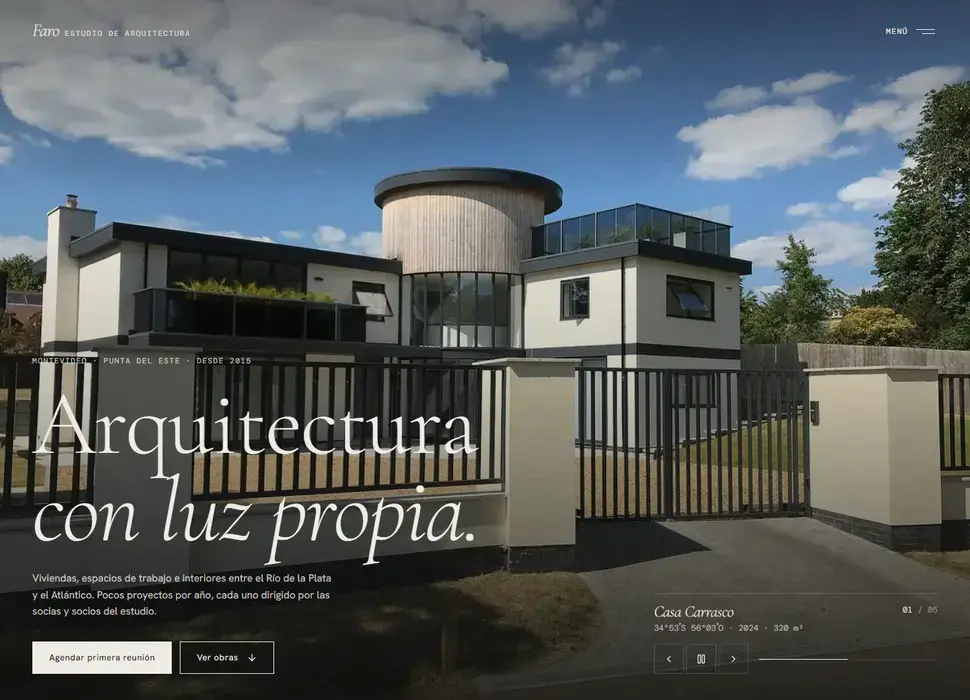 Captura de escritorio de Estudio Faro, estudio de arquitectura de muestra