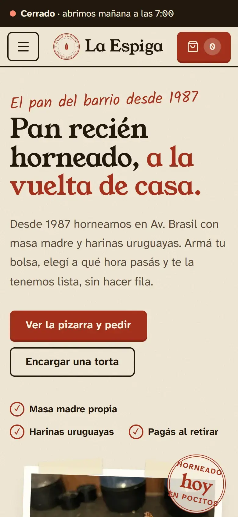 Captura en celular de La Espiga